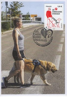 Carte Maximum Les Chiens Guides D'aveugles émise Le 23.09.2022 à Cernay - Thème Chien Guide Aveugle. - 2020-…