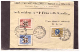 FDC7884  - MOGADISCIO   14.9.1952 /  FDC   " 1° FIERA DELLA SOMALIA " - Somalia (AFIS)