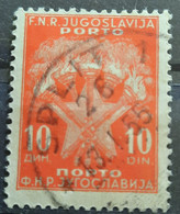 COAT OF ARMS-10 DIN-PORTO-POSTMARK SPLIT-CROATIA-YUGOSLAVIA-1951 - Segnatasse