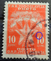 COAT OF ARMS-10 DIN-PORTO-ERROR-CIRCLE ON 1-RARE-YUGOSLAVIA-1951 - Segnatasse