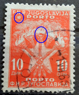 COAT OF ARMS-10 DIN-PORTO-ERROR--RARE-YUGOSLAVIA-1951 - Timbres-taxe