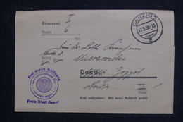 ALLEMAGNE -  Document De Danzig En 1939 Pour Zoppot - L 131790 - Cartas & Documentos