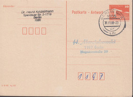 1988. DDR. Double Postkarte Used Both Ways Cancelled BERLIN 30.11.88 + BERLIN 22.11.88.  - JF432798 - Postcards - Used