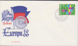 1960. LIECHTENSTEIN. EUROPA CEPT 50 Rp. FDC VADUZ LIECHTENSTEIN 19.IX.60. (Michel 398) - JF432824 - Brieven En Documenten