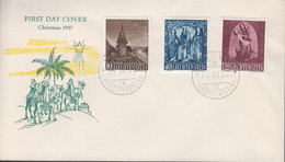 1957. LIECHTENSTEIN. WEIHNACHTEN. Complete Set On FDC VADUZ 16. XII. 57.  (Michel 362-364) - JF432829 - Briefe U. Dokumente