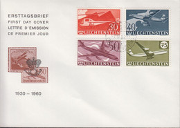 1960. LIECHTENSTEIN . FLUGPOST. 30 + 40 + 50 + 75 Rp.  FDC VADUZ -7.IV. 59.   (Michel 391-394) - JF432831 - Briefe U. Dokumente