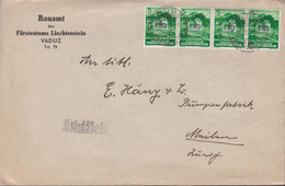 1939. LIECHTENSTEIN. 5 Rp Officials With Overprint REGIERUNGS DIENSTSACHE In Stripe Of ... (Michel Dienst 20) - JF432837 - Dienstzegels