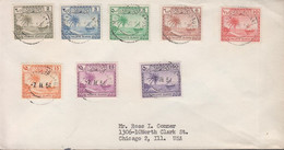 1954. MALDIVE ISLANDS Laguna, Beach And Sailship 3 + 3 + 5 + 6 + 10 + 15 + 25 + 50 Larees O... (Michel 20-27) - JF432915 - Maldivas (...-1965)