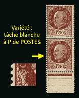 FRANCE - YT 517 ** - PETAIN - VARIETE TACHE BLANCHE SUR MEDAILLON TENANT A NORMAL - TIMBRES NEUFS ** - Unused Stamps