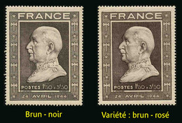 FRANCE - YT 606 A ** - PETAIN - VARIETE BRUN ROSE - TIMBRES NEUFS ** - Unused Stamps