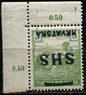 599. Kingdom Of SHS Issue For Croatia 1918 Definitive ERROR Inverted Overprint MNH Michel 68 - Geschnittene, Druckproben Und Abarten