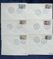 France, Enveloppes 1er Jours, N 1370 A 1375 - 1960-1969