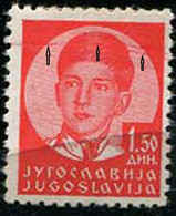 602. Yugoslavia Kingdom Of 1935 King Petar II ERROR A Line Overhead MH Michel 304 - Non Dentellati, Prove E Varietà