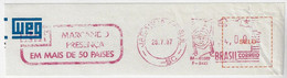 Brazil 1987 Fragment Cover Meter Stamp Pitney Bowes-GB 6900 slogan WEG with Presence In More Than 50 Countries - Cartas