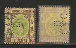 HONG KONG PERFINS - 12c Stamp With Perfin Of Carlowitz & Co. - Autres & Non Classés