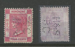 HONG KONG PERFINS - 4c QV Stamp With Perfin Of Hong Kong & Shanghai Bank. - Other & Unclassified