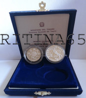 ITALIA DITTICO IN ARGENTO 1989 MONDIALI DI CALCIO ITALIA ‘90 PROOF - Set Fior Di Conio