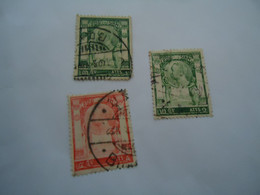 SIAM THAILAND USED 3 STAMPS KINGS   WITH  POSTMARK - Siam