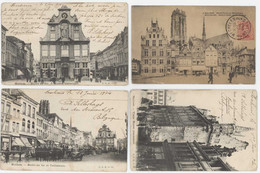 4 Cpa Belgique - Malines - Rues , Monuments - Mechelen