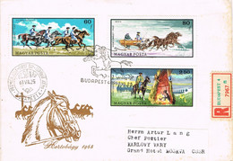 46869. Carta Certificada BUDAPEST (Hungria) 1968. Tema Caballos, Horses, Cheval - Storia Postale