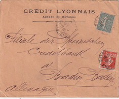 FRANCE  PERFORE/PERFIN  LETTRE DE BAYONNE 1911 - Covers & Documents