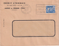 FRANCE  PERFORE/PERFIN  LETTRE DE COLMAR 1953 - Covers & Documents