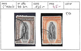 SAINT MARIN N° 203/204 OBL - Used Stamps