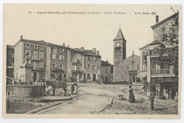 2 Cpa Saint Martin De Valamas - Vue Générale / Place Publique - Saint Martin De Valamas