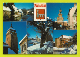 25 PONTARLIER N°23096 Blason Et 5 Vues Magasin Enseigne Disques Et Cassettes Caisse Mutuelle En 1984 - Pontarlier