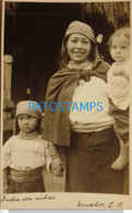 192970 EQUATOR ECUADOR QUITO COSTUMES NATIVO INDIA WOMAN AND CHILDREN PHOTO NO POSTAL  POSTCARD - Equateur