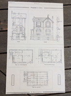 Année 1907 Plan Architecture D'une Propriété / D'une Maison à LIVRY ( Mais Non Localisée ) Par L'architecte Macoin - Architecture