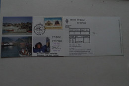 6-548 CPM Radio Carte Qsl North Pole Nord Geographique QSL  Dominique Elin Cachet Tab  Roumanie Arctic Arctique Artika - Stazioni Scientifiche E Stazioni Artici Alla Deriva