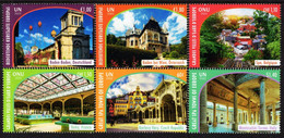 United Nations - New York/Geneva/Vienna - 2022 - UNESCO World Heritage - Great Spa Towns - Mint Stamp Set - New York/Geneva/Vienna Joint Issues