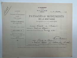 Autographe Comte De Boissier Toul Ar C'Hoat Chateaulin Bon Souscription Paysages Monuments Bretagne Jules Robuchon - Documentos Históricos