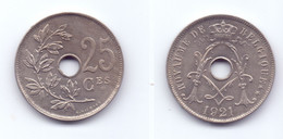 Belgium 25 Centimes 1921 (legend In French) - 25 Cent