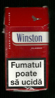 Tabacco Pacchetto Di Sigarette Romania - Winston Da 20 Pezzi - Vuoto - Etuis à Cigarettes Vides