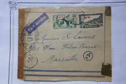 BE15 SENEGAL MAURITANIE   BELLE LETTRE  MIXTE  CENSUREE  1946  DAKAR  A  MARSEILLE  FRANCE ++ +AFFRANCH. MIXTE - Storia Postale