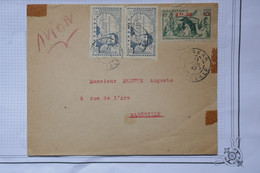 BE15 SENEGAL MAURITANIE   BELLE LETTRE  MIXTE   1945  DAKAR  A  MARSEILLE  FRANCE ++SURCHARGE++ +AFFRANCH. MIXTE - Briefe U. Dokumente