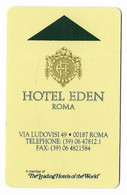 Hotel Eden, Rome, Italy, Used Magnetic Hotel Room Key Card # Eden-1 - Chiavi Elettroniche Di Alberghi
