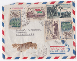 Lettre Recommandé 1959 Madagascar Tananarive Pour Morondava , 5 Timbres - Brieven En Documenten