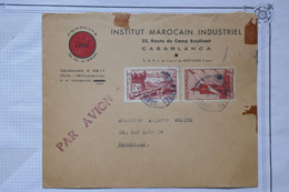 BE15 MAROC   BELLE LETTRE  PRIVEE 1942  PAR AVION CASABLANCA  A  MARSEILLE FRANCE ++++AFFRANCH. INTERESSANT - Brieven En Documenten