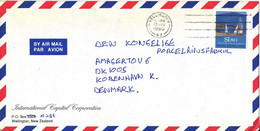 New Zealand Air Mail Sent To Denmark Wellington 23-8-1990 Single Franked - Posta Aerea