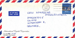 New Zealand Air Mail Sent To Denmark Wellington 23-8-1990 Single Franked - Corréo Aéreo
