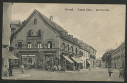 Lörrack Basler Ecke Kirchstrabe, Gros Plan De L'atelier De Photographie S. KNOPF. Carte Ayant Voyagé. - Lörrach