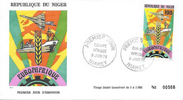 REPUBLIQUE DU NIGER - EUROPAFRIQUE - NIAMEY 9 JUIN 1976- PREMIER JOUR - TIRAGE LIMITE DE 1 A 1500 -  NO 00566 - Níger