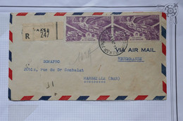 BE15 AOF  SENEGAL  LETTRE RECOM DEVANT  1946  PAR AVION  DAKAR   A  MARSEILLE FRANCE ++AFFRANCH. PLAISANT - Lettres & Documents