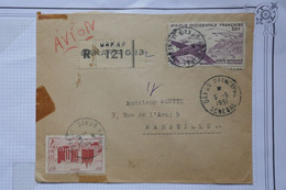 BE15 AOF  SENEGAL  LETTRE  RECOM.  1958  PAR AVION  DAKAR   A  MARSEILLE FRANCE +PA N°12 +VOISIN  +AFFRANCH. INTERESSANT - Covers & Documents