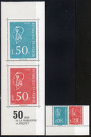 2021- " 1er Feuillet à 1.50 € Bleu + 1.50 € Rouge + Paire Bas Du 2ème Feuillet - Carnet Marianne De BEQUET 1971 Neuf** - Unused Stamps