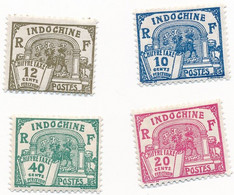 Col17 Colonie Indochine Taxe YT N° 52-55 MH Cote 18,50€ - Timbres-taxe