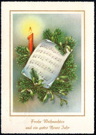 G0186 - Glückwunschkarte Weihnachten - Tannenzweig Kerze - ILO - Other & Unclassified